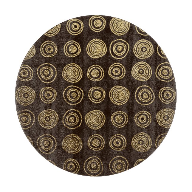 Planche À Découper Cercles d'or : Motif à main (Devant)