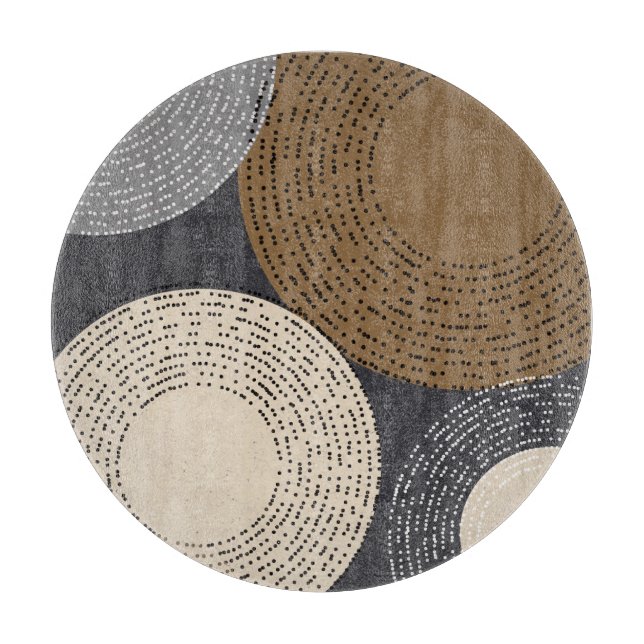 Planche À Découper Cercles gris Brown minimalistes (Devant)