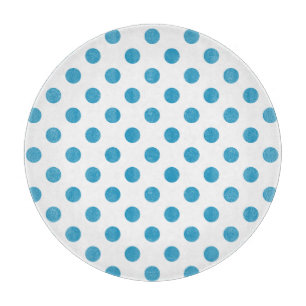 Planche À Découper Cercles Pois bleu paon
