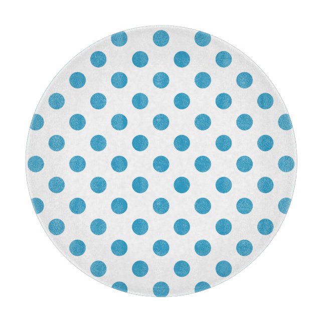 Planche À Découper Cercles Pois bleu paon (Devant)