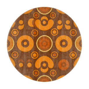 Planche À Découper Cercles Rétro Abstraits Groovy Motif Années 70 