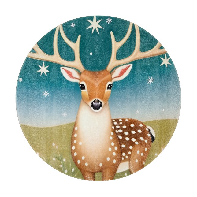 Planche À Découper Cerf de Noël mignon (Devant)