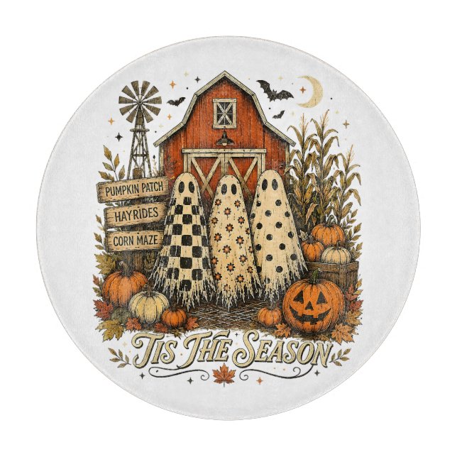 Planche À Découper C'est la saison automne Halloween Fantômes (Devant)