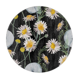 Planche À Découper Chamomille, motif d'aquarelle de pissenlit