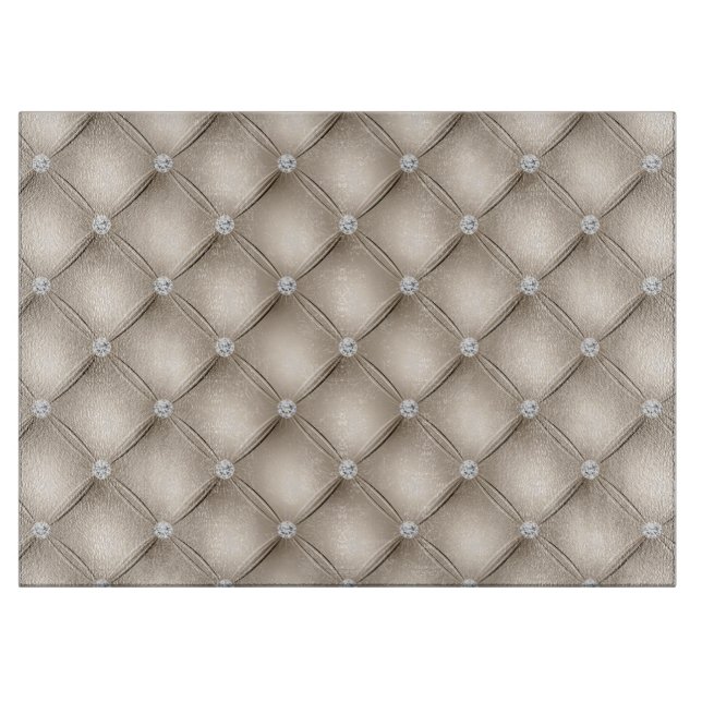 Planche À Découper Champagne de luxe motif touffeté diamant (Devant)