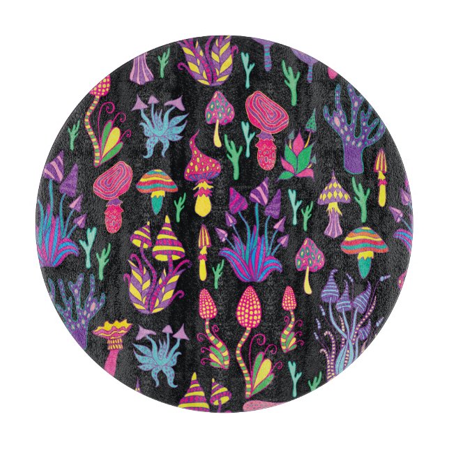 Planche À Découper Champignons psychédéliques Motif des couleurs arc- (Devant)