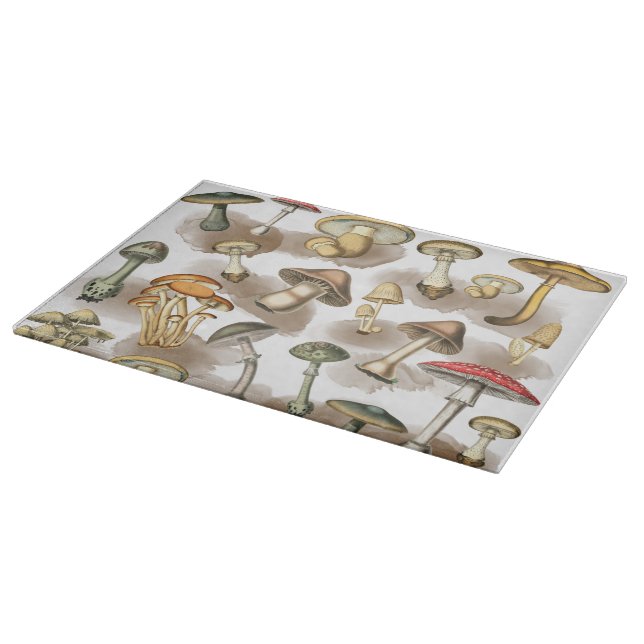 Planche À Découper Champignons vintages de Forêt Rustique (Coin)