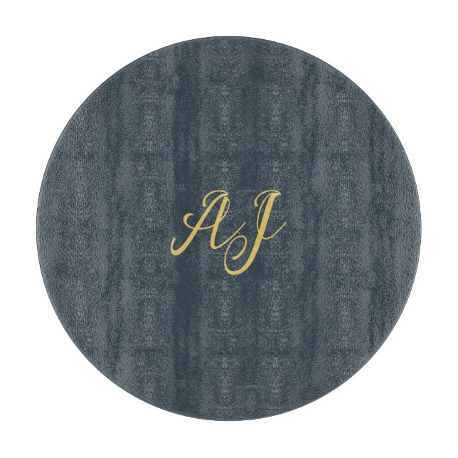 Planche À Découper Charcoal Gold Color Monogram Professional Initial (Devant)
