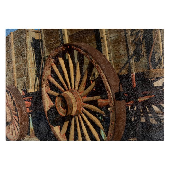 Planche À Découper Chariot antique de train de mule (Devant)