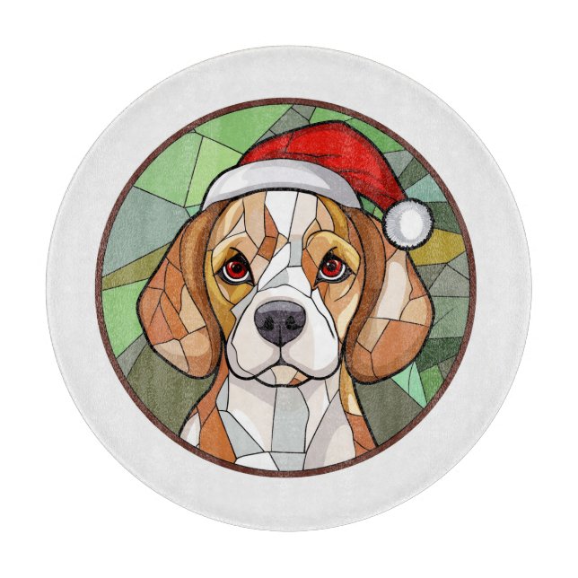Planche À Découper Charme Canin Noël : Noël sur le thème du Beagle (Devant)