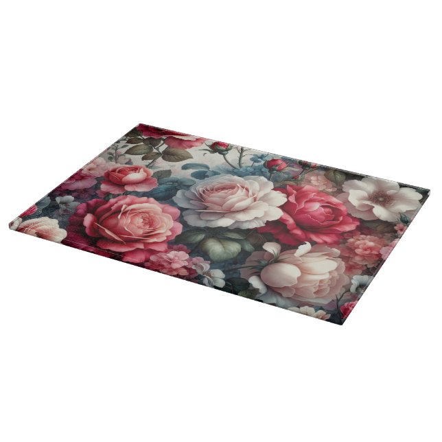 Planche À Découper Charme floral de la rose intemporelle (Coin)