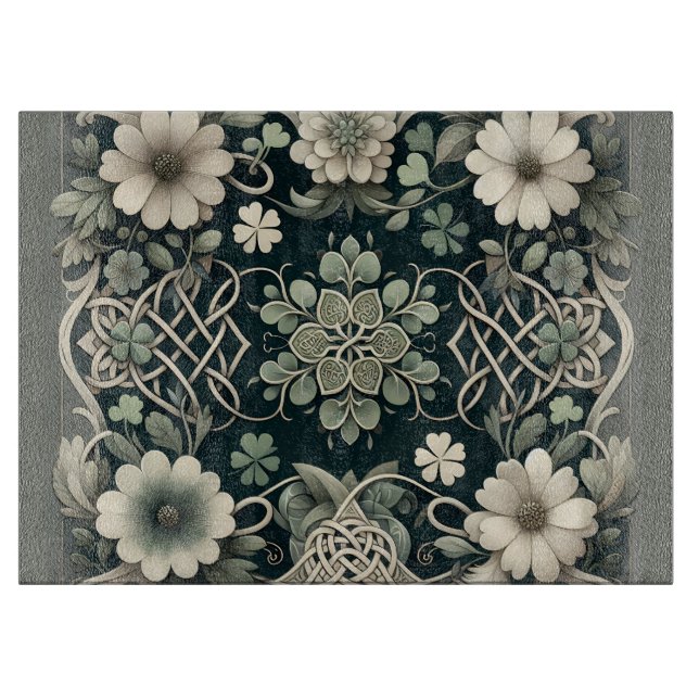Planche À Découper Charme floral du trèfle celtique (Devant)