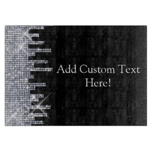 Planche À Découper Charme noir/argenté scintillant