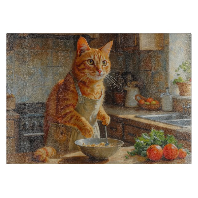 Planche À Découper Chat abyssin cuisine dans la cuisine (Devant)