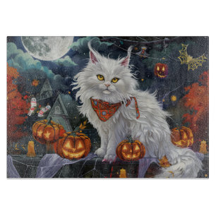 Planche À Découper Chat angora turc Halloween épouvantable