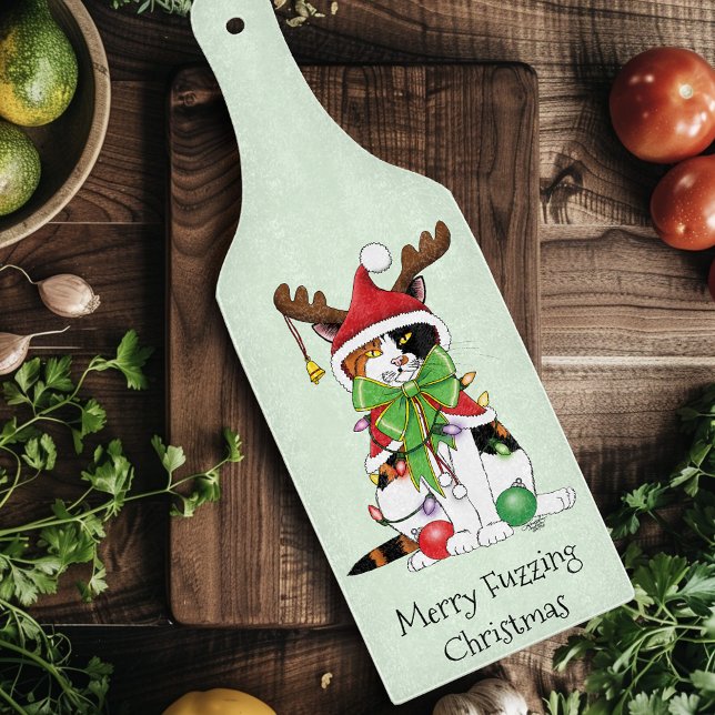 Planche À Découper Chat Calico de Noël amusant (Créateur téléchargé)