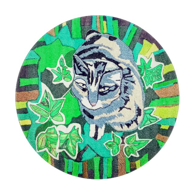 Planche À Découper Chat dans le jardin (Devant)