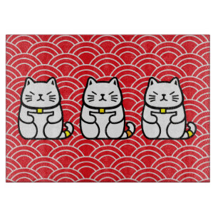 Planche À Découper Chat de la Chance japonais ou Maneki-Neko