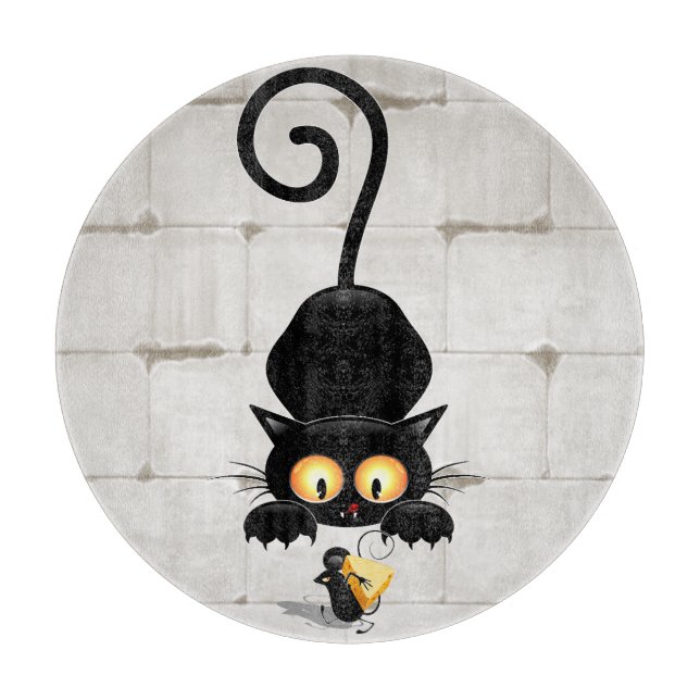 Planche À Découper Chat et souris avec des personnages de dessin amus (Devant)