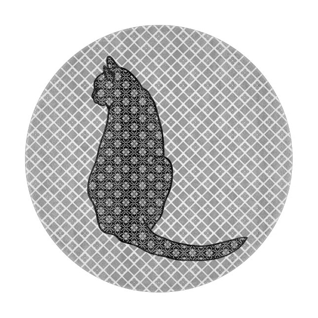 Planche À Découper Chat japonais - Kimono noir et blanc (Devant)