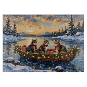 Planche À Découper Chat Maine Coon Noël Bateau Fêtes