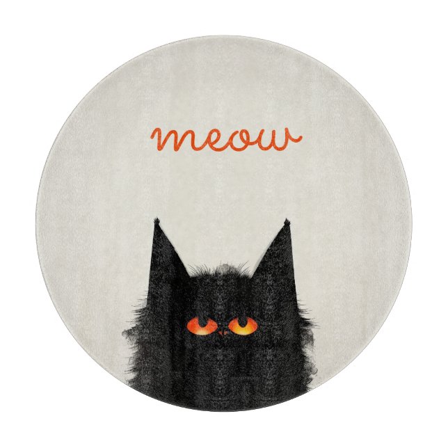 Planche À Découper Chat noir grumeux (Devant)