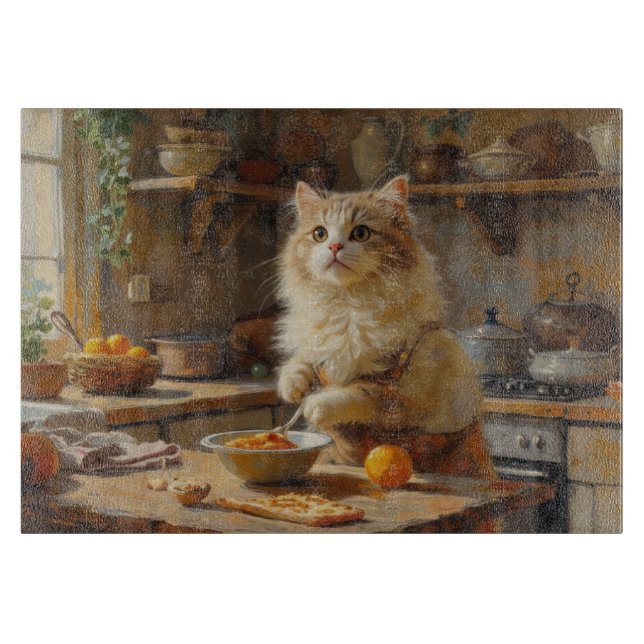 Planche À Découper Chat Persan cuisine dans la cuisine (Devant)