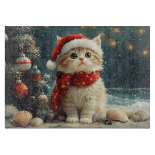 Planche À Découper Chat Persan Noël Vintage Plage