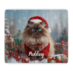 Planche À Découper Chat Roux Ragdoll Noël Personnalisé