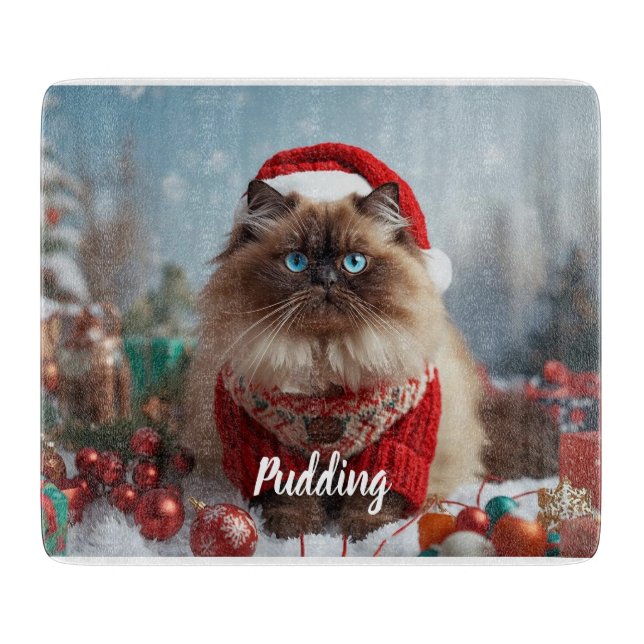 Planche À Découper Chat Roux Ragdoll Noël Personnalisé  (Devant)
