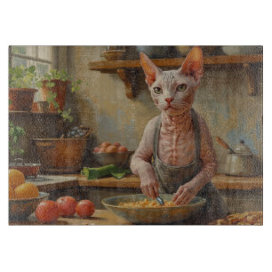 Planche À Découper Chat Sphynx cuisine dans la cuisine