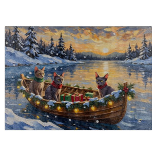 Planche À Découper Chat Sphynx Noël Bateau Fêtes
