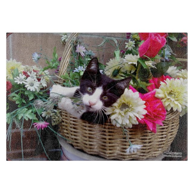 Planche À Découper Chaton dans un panier (Devant)