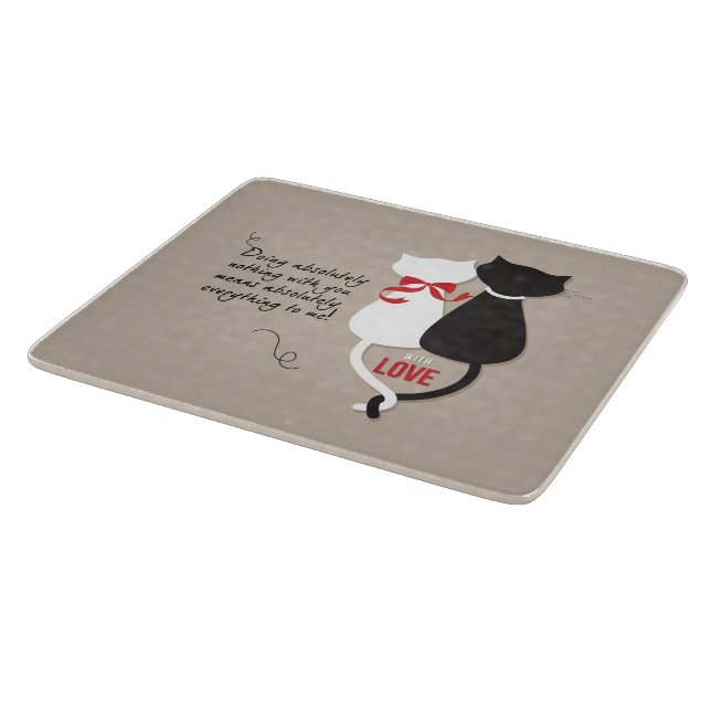Planche À Découper Chats en amour (Coin)