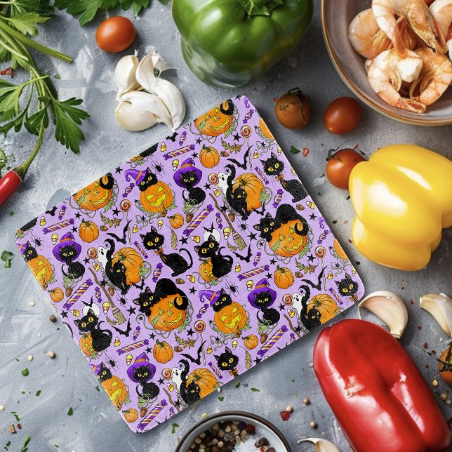 Planche À Découper Chats noirs citrouille Halloween Candy (Créateur téléchargé)