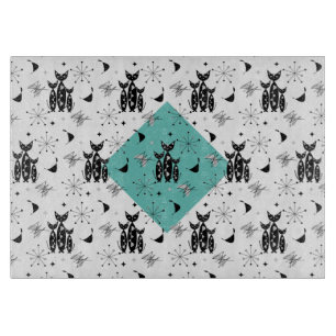 Planche À Découper Chats rétro du milieu du siècle moderne Motif