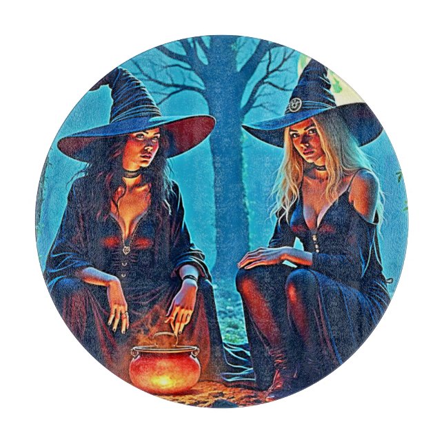 Planche À Découper Chaudière ensorcelante des sorcières mystiques (Devant)