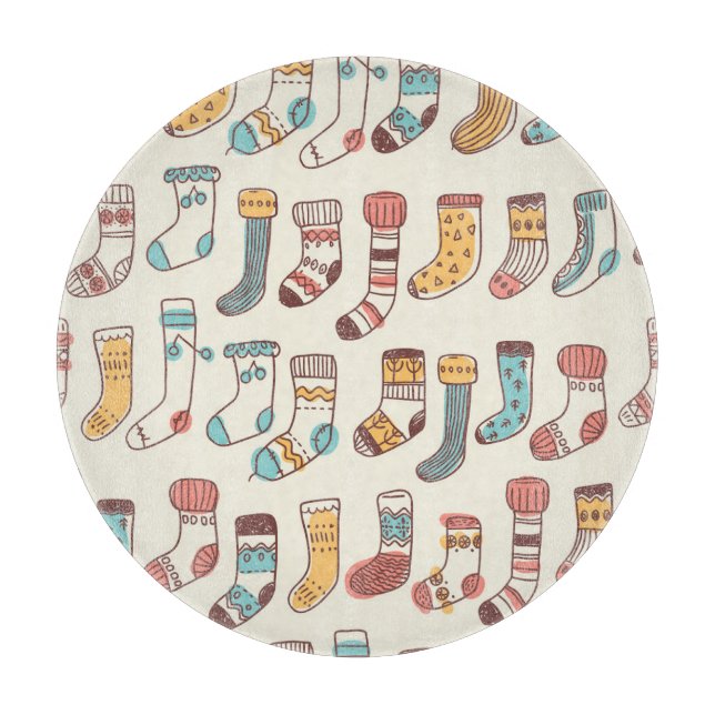 Planche À Découper Chaussettes Doodle mignonnes : Simplicité scandina (Devant)