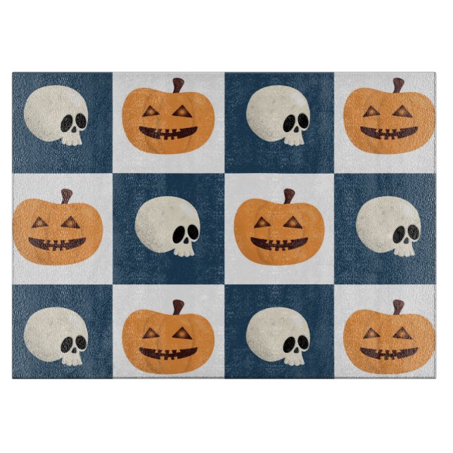 Planche À Découper Checks de Skulls et Pumkins (Devant)