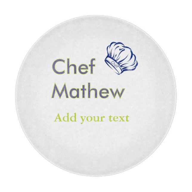 Planche À Découper Chef cuisinier ajouter nom texte hommes cuisine bo (Devant)