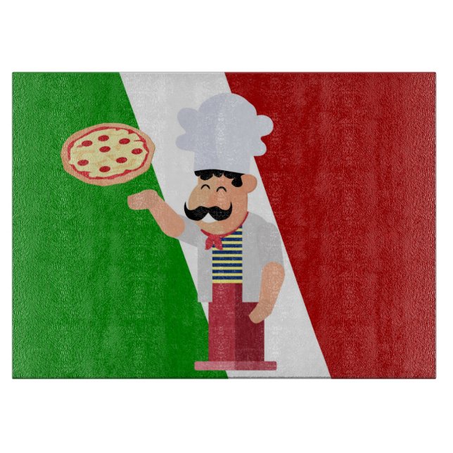 Planche À Découper Chef italien et pizza (Devant)