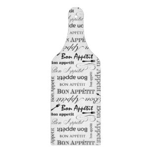 Planche À Découper Chef noir et blanc élégant de Français d'Appeti