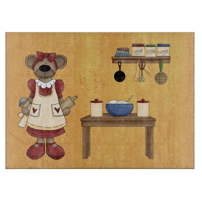 Planche à découper Chef Ours en peluche (Devant)