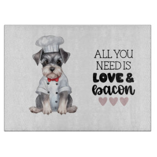 Planche À Découper Chef Schnauzer Miniature Aimer & Bacon