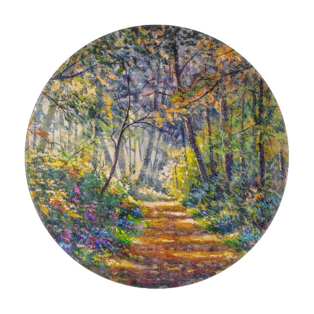 Planche À Découper Chemin de l'Impressionnisme : Aquarelle de forêt e (Devant)