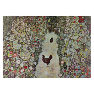 Planche À Découper Chemin du jardin avec poulets, Gustav Klimt, Art N