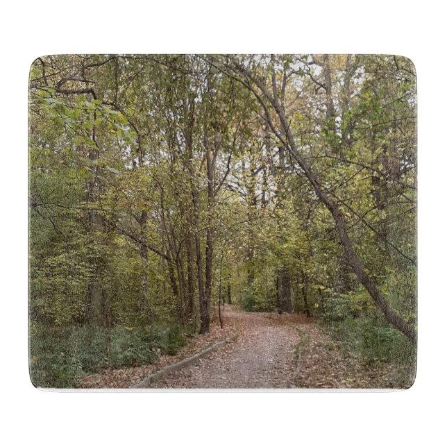 Planche À Découper Chemin forestier d'automne doré (Devant)