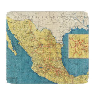 Planche À Découper Chemins de fer nationaux de carte du Mexique