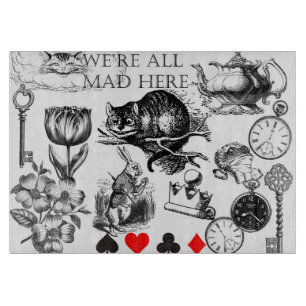 Planche À Découper Cheshire Chat classique alice au merveilleux fou