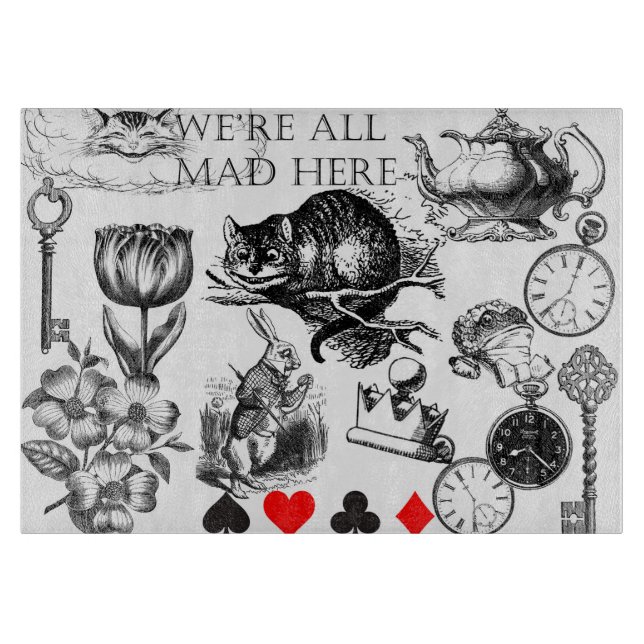 Planche À Découper Cheshire Chat classique alice au merveilleux fou (Devant)